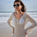 Robe de plage femme couleur unie tricotée florale flottante bikini maillot de bain blouse vêtement de protection solaire