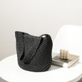 Sac tissé à la main Sac en paille Sac seau Sac de plage pour les vacances à la mer