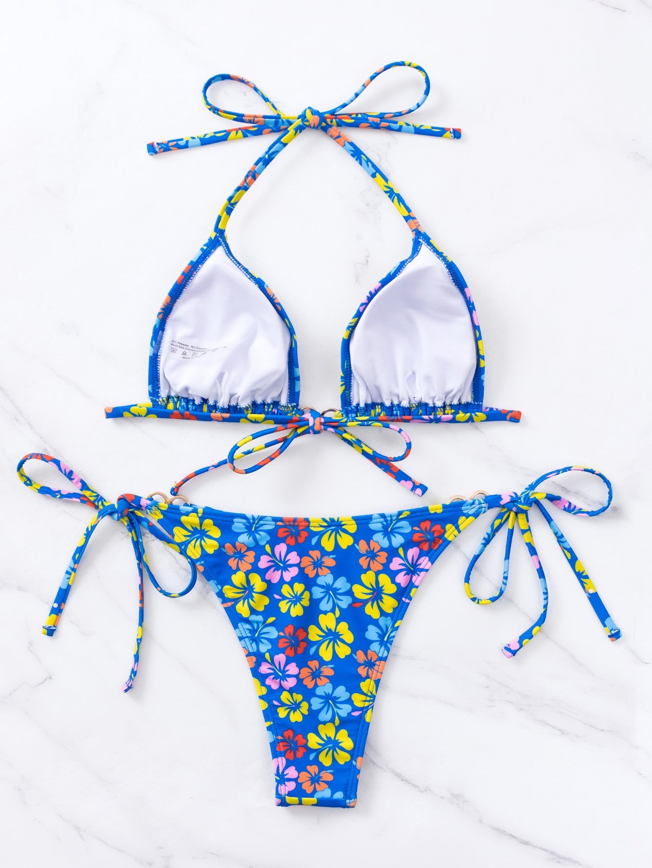 Bikini Triangel-Cup Schnürung Sexy Neckholder Bikini Badeanzug Bademode Krawatte