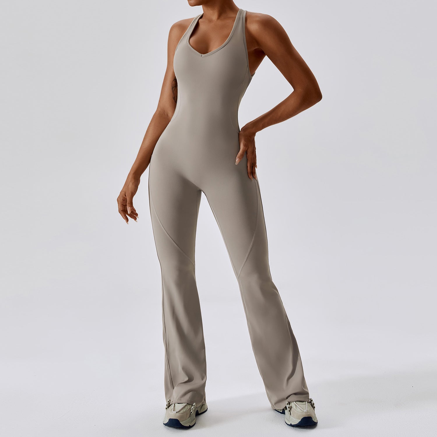 Sollinarry Schnelltrocknende schmale Yoga-Kleidung, Tanzsport-Workout-Kleidung, Gesäßstraffender, bauchformender Micro-Pull Yoga-Jumpsuit