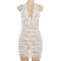 Robe fourreau moulante sexy d'été pour femme, dos nu, col en V, à lacets