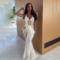 Robe camisole plissée en maille transparente avec dentelle pour femme - Robe longue de soirée micro-transparente