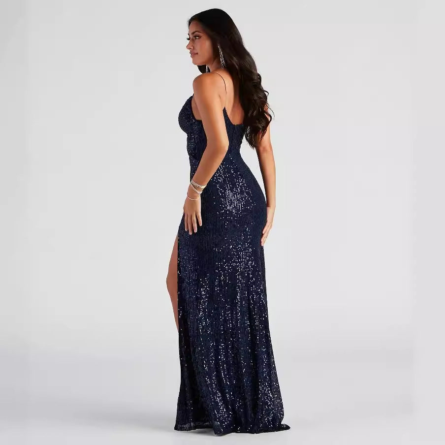 Robe élégante à sequins perlée pour femme pour les soirées cocktails et les clubs
