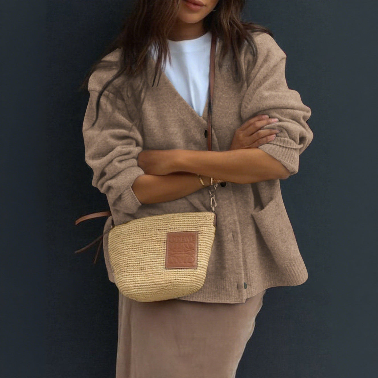 Damen Freizeit Minimalistischer Langarm-Seniorenmantel-Pullover