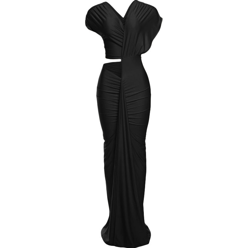 Winter Sexy Figurbetontes Kurzes Kleid mit Schlitz, Einfarbiges Enges Etuikleid