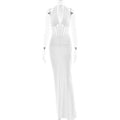 Elegantes Damen-Maxikleid zum Schnüren, sexy rückenfreies plissiertes Etuikleid