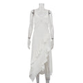 Französisches Design, unregelmäßiger, asymmetrischer Saum, rückenfreies, sexy Kleid, Damen-Spitzen-Patchwork, ärmelloses Cami-Kleid