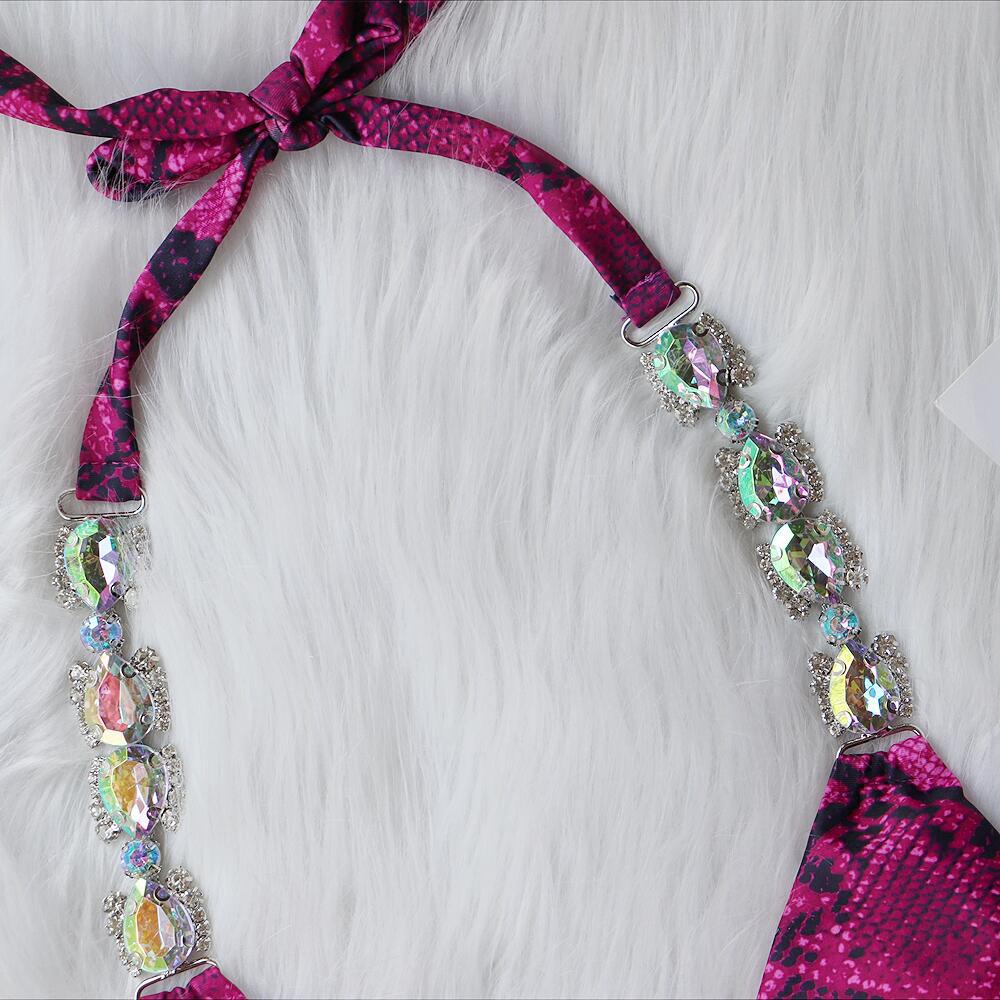 Nouveau Bikini Sexy Motif Serpent Cristal Diamant Maillot de Bain Femme Deux Pièces Maillot de Bain de Plage