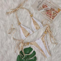 Sexy Kristall-Diamant-Bikini, einfarbig, Patchwork, Bandage, Badeanzug, Urlaub, geteilter Damen-Badeanzug