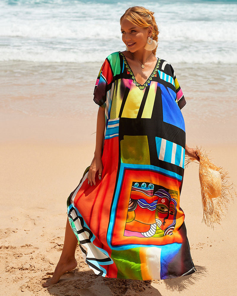 Nouveau positionnement Imprimé Plage Couverture Sexy Cardigan Robe De Plage Cache-maillot
