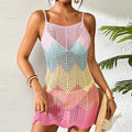 Vêtements Femme Short Tricoté Bretelles Sexy Évidées Texture Macaron Col En U Tricoté Jupe De Plage