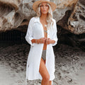 Chemisier ample à manches longues pour les vacances au bord de mer, blouse de plage, veste de bikini, vêtement d'extérieur, cardigan
