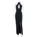 Sexy figurbetontes Cut-Out-Neckholder-Kleid ohne Ärmel, einfarbig, leicht luxuriös, für den roten Teppich, elegantes Abendkleid für Damen