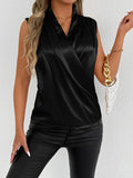 Vêtements d'été pour femmes Chemise en satin Femme Luxe léger Satin Soie artificielle Chemise sexy Haut