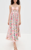 Robe de vacances sexy à bretelles avec perles décoratives et imprimé pour femme