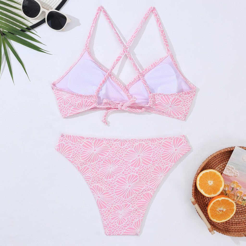 Damen Urlaub Schnürung Sexy Bikini Badeanzug