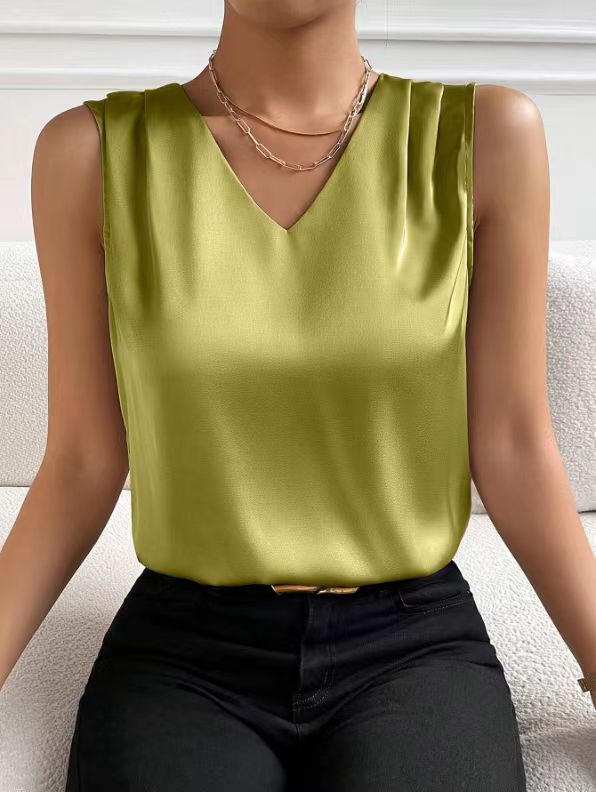 Damen Satintanktop Business Weste Unterzieh-Top