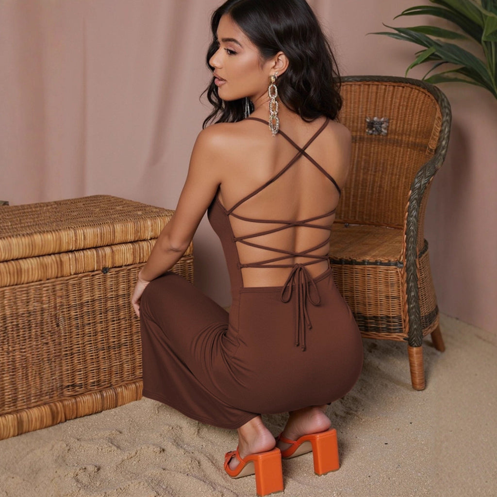 Robe femme sexy sans dos et sans bretelles pour adulte