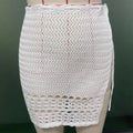 Jupe d'été unie, sexy, en maille ajourée, coupée, pour la plage, le bikini, le maillot de bain, la jupe de sortie, crochet