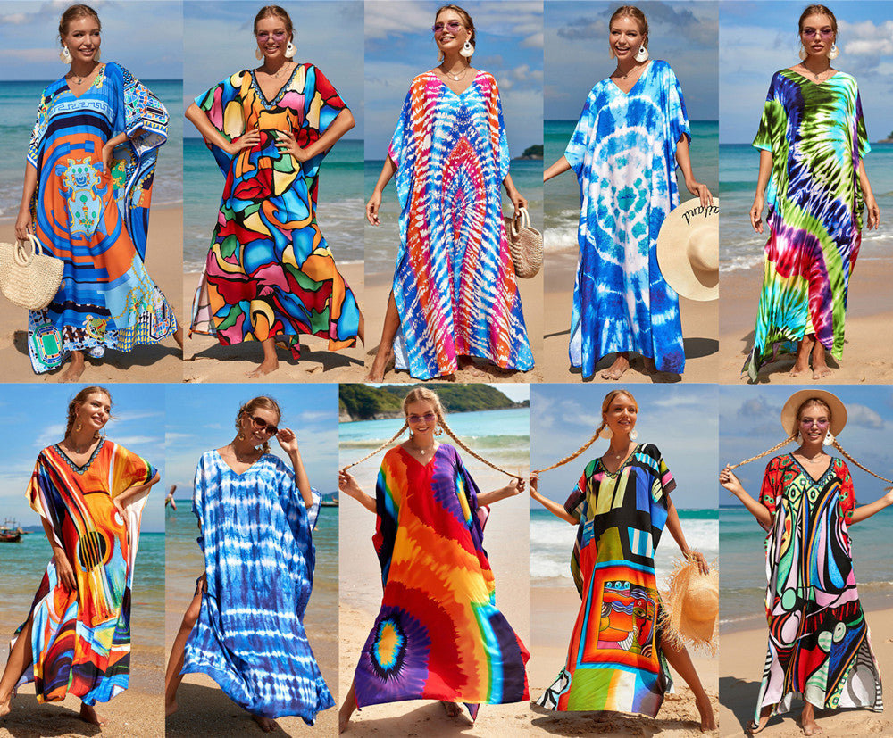 Nouveau positionnement Imprimé Plage Couverture Sexy Cardigan Robe De Plage Cache-maillot