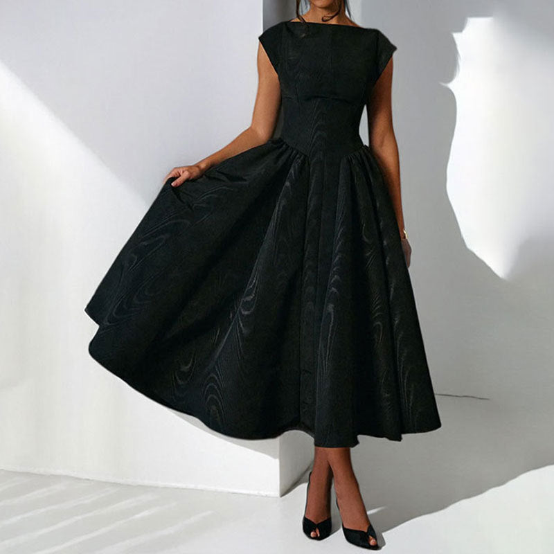 Frühlings-französisch, sexy, elegant, taillenschlank, ärmellos, hinten hohl, ausgeschnittenes Kleid
