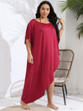 Damen Urlaub Strand Bluse Übergröße Damen Kleidung Off-Shoulder Bikini Unregelmäßiges Asymmetrisches Kleid