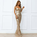 Elegantes, sexy Pailletten-Abendkleid für Damen, geometrisches, abstraktes Trägerkleid für Damen, Ballkleid, Abendkleid