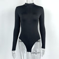 Haut d'hiver automne, vêtement féminin, body moulant à manches longues et fermeture éclair