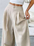 Aprikose Elegant Herbst Winter Gerade Fallende Damen Business Hose Lockeres Design Schlankmachend Leichte Luxus Freizeithose