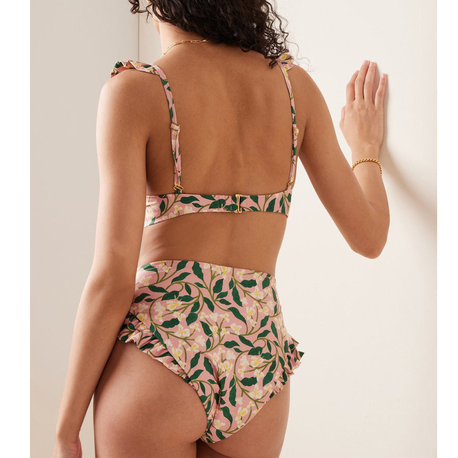 Ensemble trois pièces bikini sexy maillot de bain split femme robe en mousseline tenue de bain