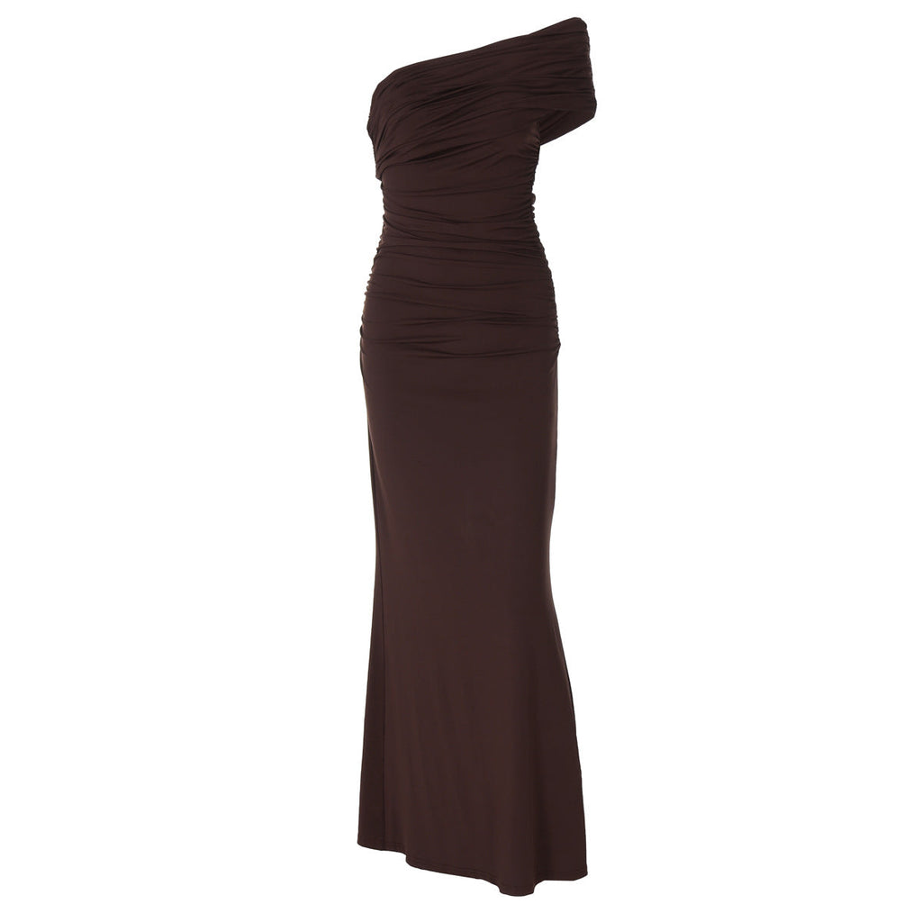 Damenbekleidung Sommer Sexy Rückenfreies Schlitz-Kleid Slim
