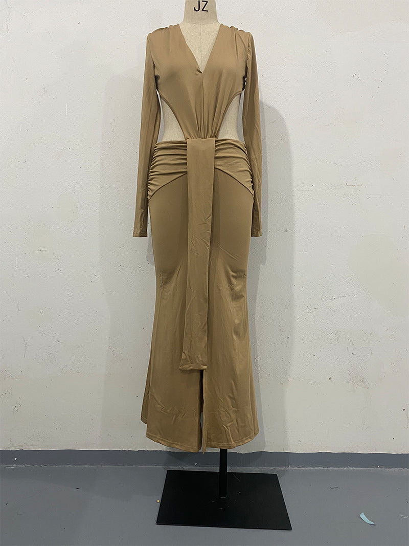 Robe d'été sexy dos nu à bretelles fendue