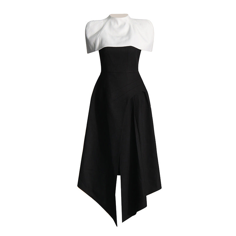 Elegantes Vietnam Special Interest Design Abnehmbares Pullover-Patchwork-Cami-Kleid Damen Sommer Schlitzkleid Damen