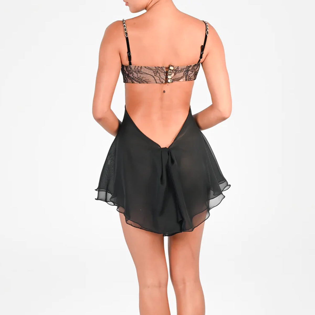 Sexy Kleid Spitze Cropped Outfit Neckholder Rückenfreies Kleid Damen Sommer Damenbekleidung
