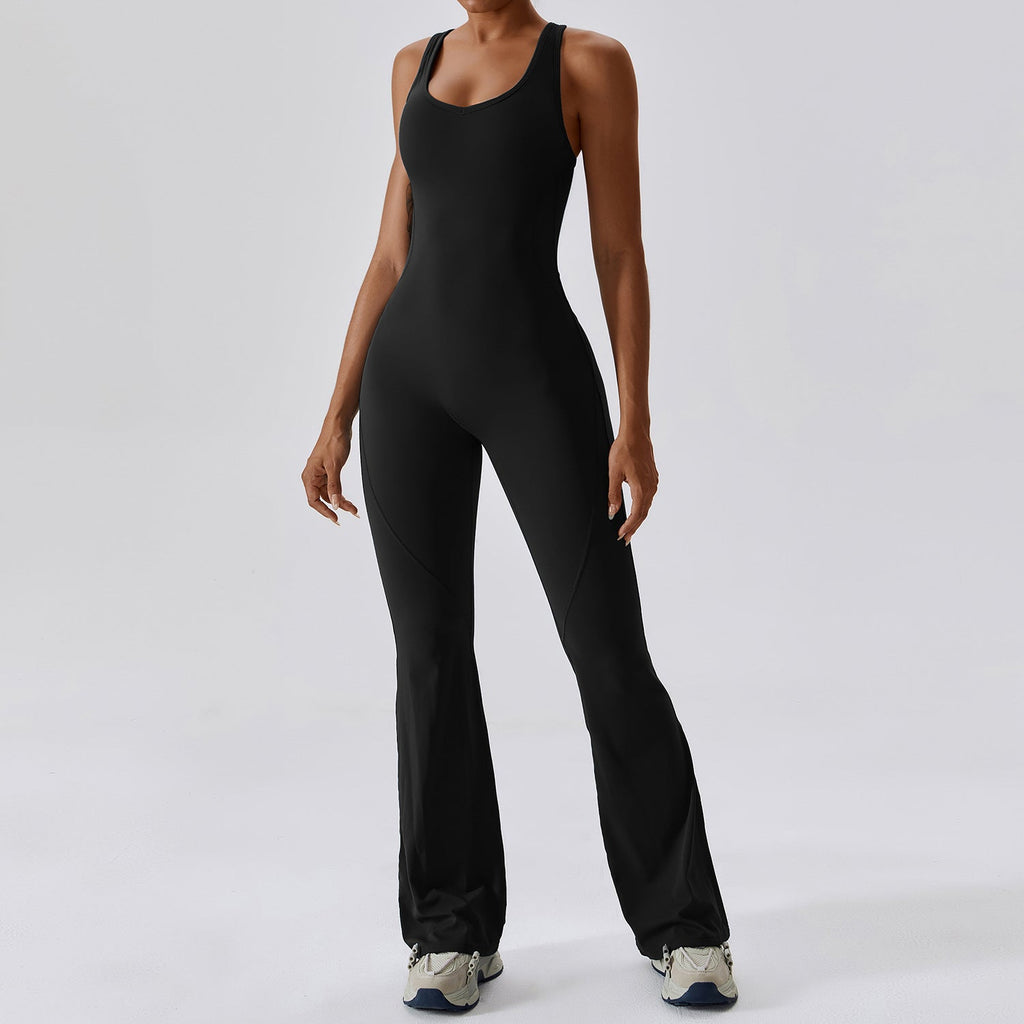 Sollinarry Schnelltrocknende schmale Yoga-Kleidung, Tanzsport-Workout-Kleidung, Gesäßstraffender, bauchformender Micro-Pull Yoga-Jumpsuit
