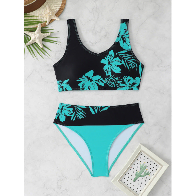 Badeanzug Damen Split Sexy Bikini bedruckter Badeanzug