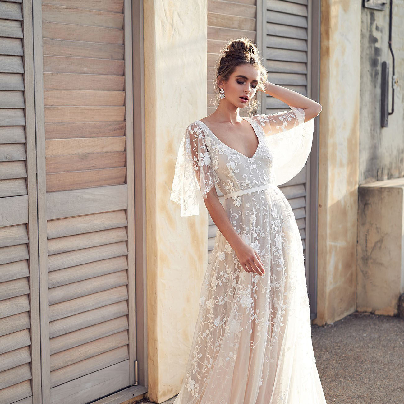 Robe d'automne pour femme sexy en dentelle col en V dos nu