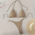 Schnürbikini, Split-Bikini, Damen-Dreipunkt-Bikini, Strandbadeanzug, zweiteilige Sets