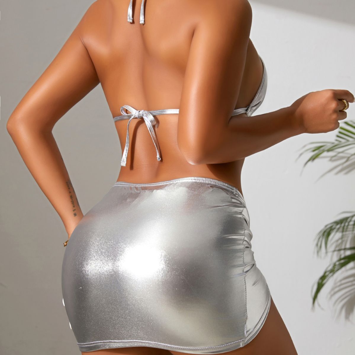 Sexy Sling Scheide Schnüren Badeanzug Damen Bräunungs-Bikini Dreiteiliger Badeanzug