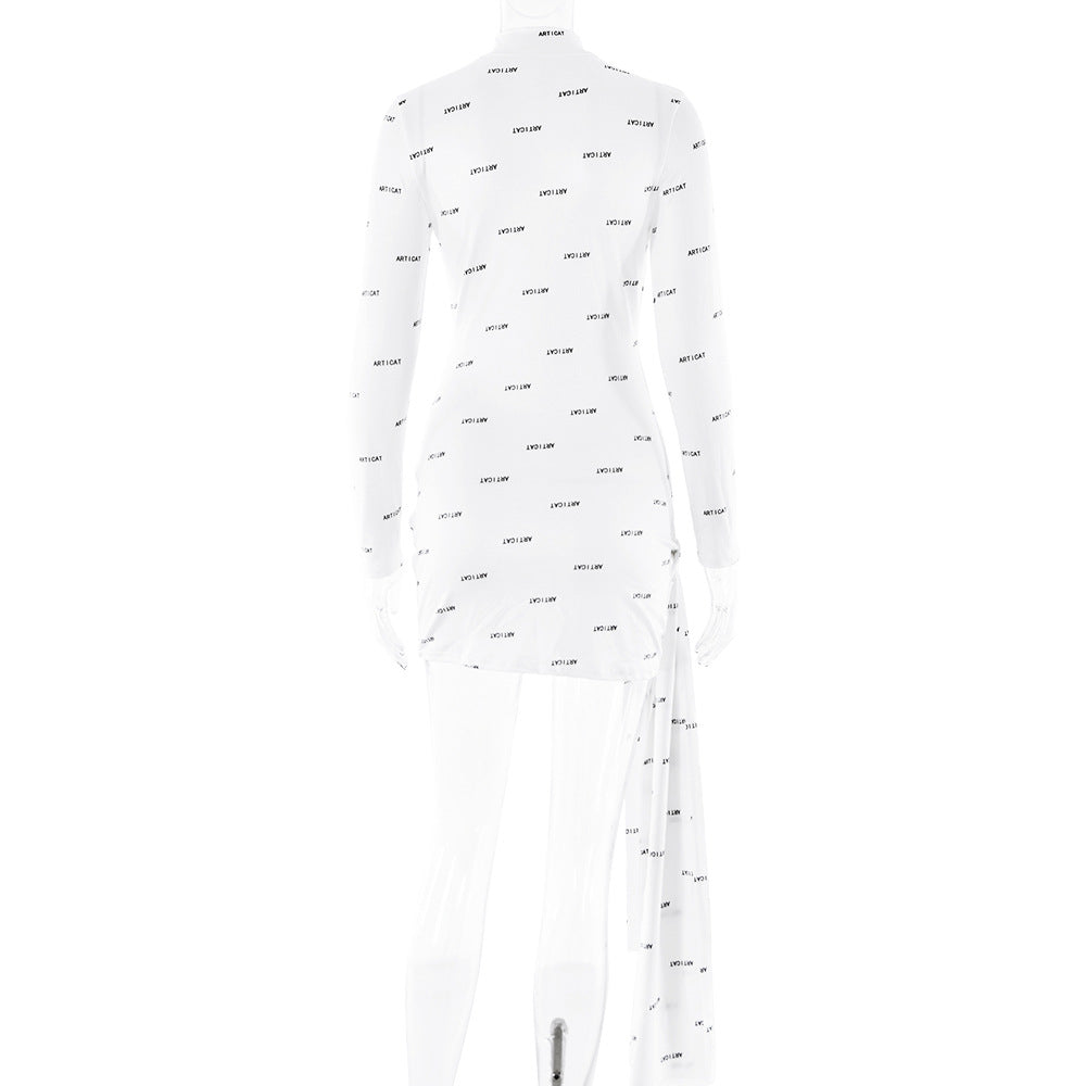 Frühlingskleid, sexy, Rundhals, Langarm, schmal geschnitten, figurbetont, kurzes Kleid für Damen