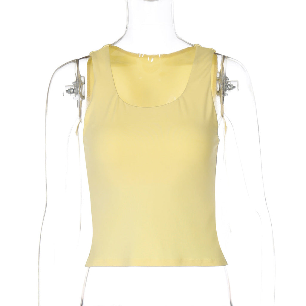 Gilet Femme Été Sexy Couleur Unie Coupe Slim Passe-Partout, Meilleure Vente