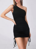 Vêtements Femme Été Sexy Robe Sexy Asymétrique sans Manches