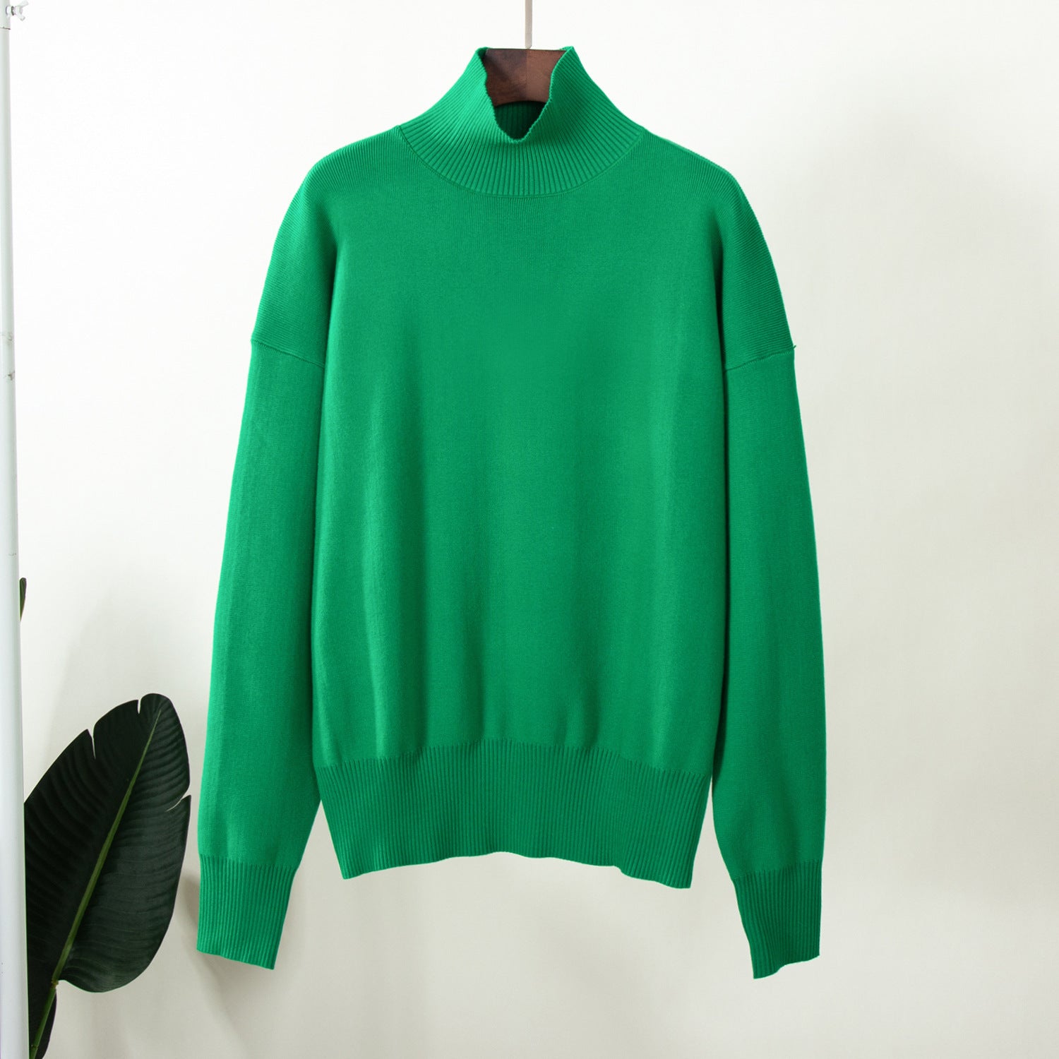 Halber Rollkragen Strickpullover Herbst Winter Trends All Matching Locker Warmer Mock Neck Pullover