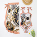 Ensemble maillot de bain deux pièces Robe longue en maille imprimée multicolore Maillot de bain conservateur pour femme