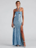 Robe d'été sexy à sequins, dos nu, coupe ajustée pour la soirée