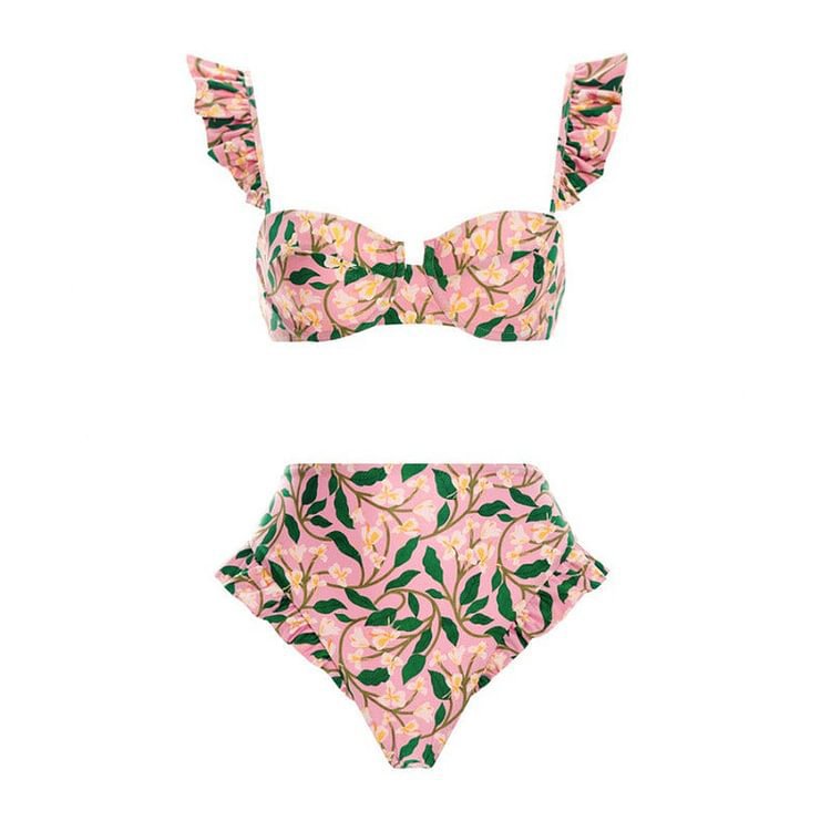 Ensemble trois pièces bikini sexy maillot de bain split femme robe en mousseline tenue de bain