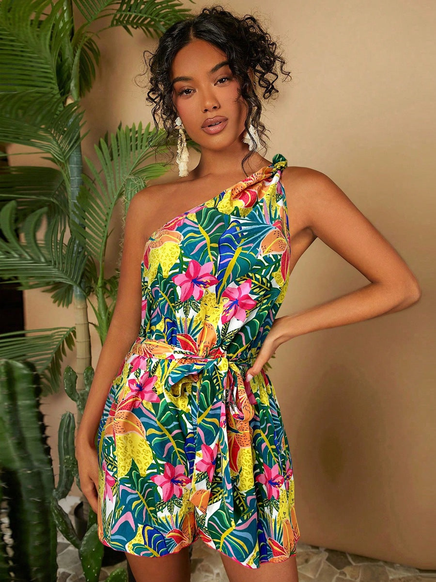 Damenbekleidung Sommer Sexy schulterfreies Kleid Elegantes Kleid