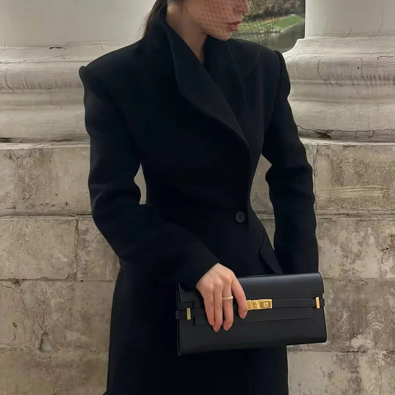 Koreanischer eleganter britischer langer Mantel Damen Frühlings-Wollmantel