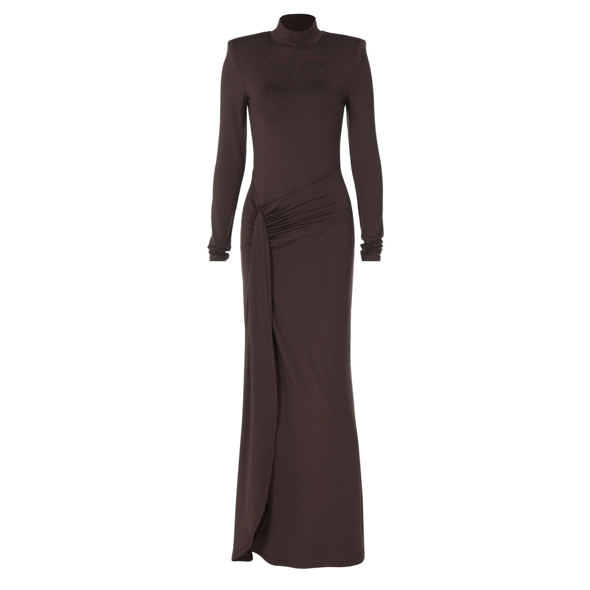 Damenbekleidung Winter Sexy Schlitz Etuikleid Sexy Rollkragen Slim Fit Kleid