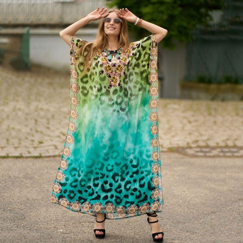 Robe de plage ample en rayonne imprimée avec positionnement pour les vacances Couleurs de robe de plage